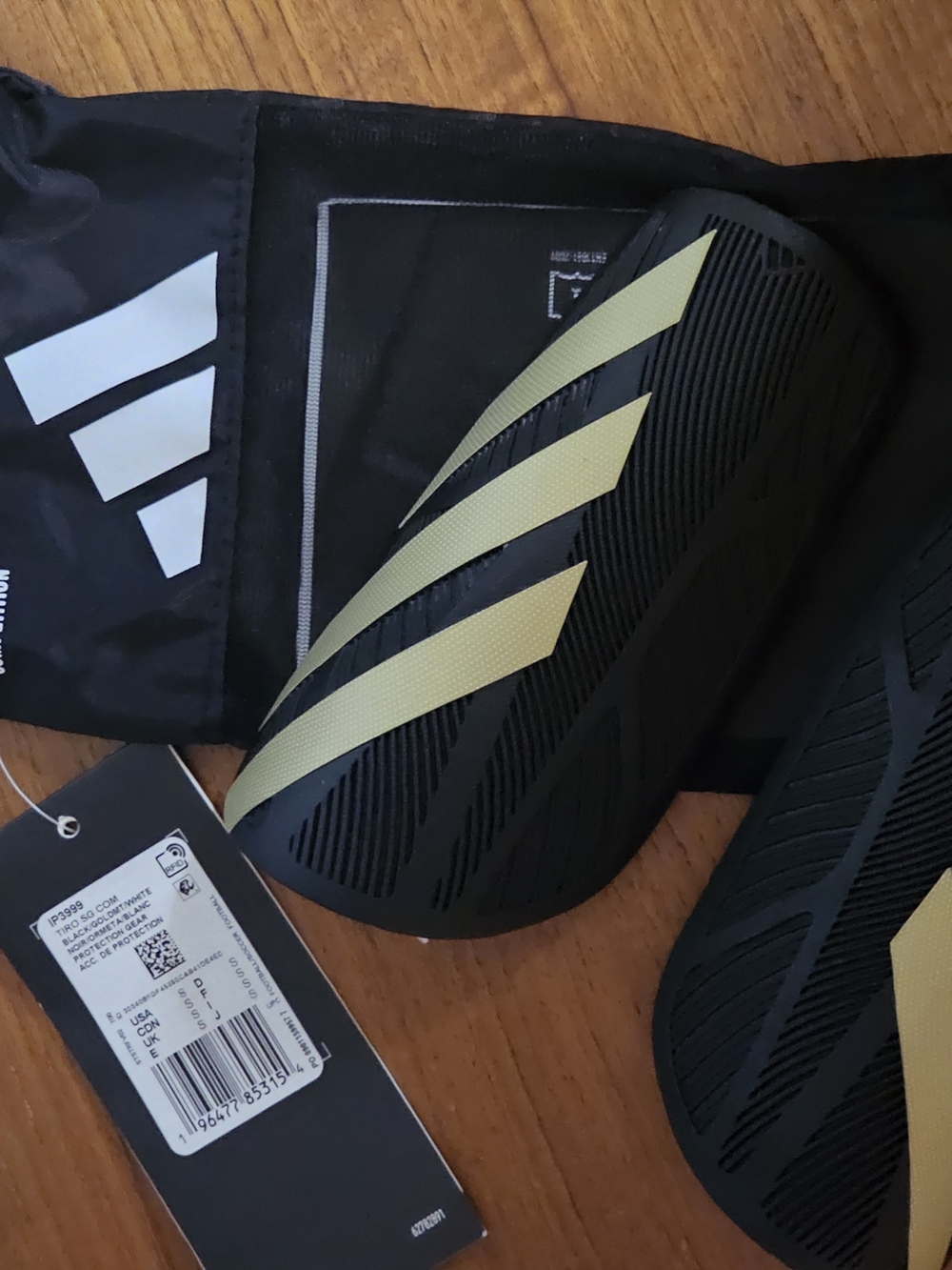 adidas Black Shin Guard Sleeves with White Logo